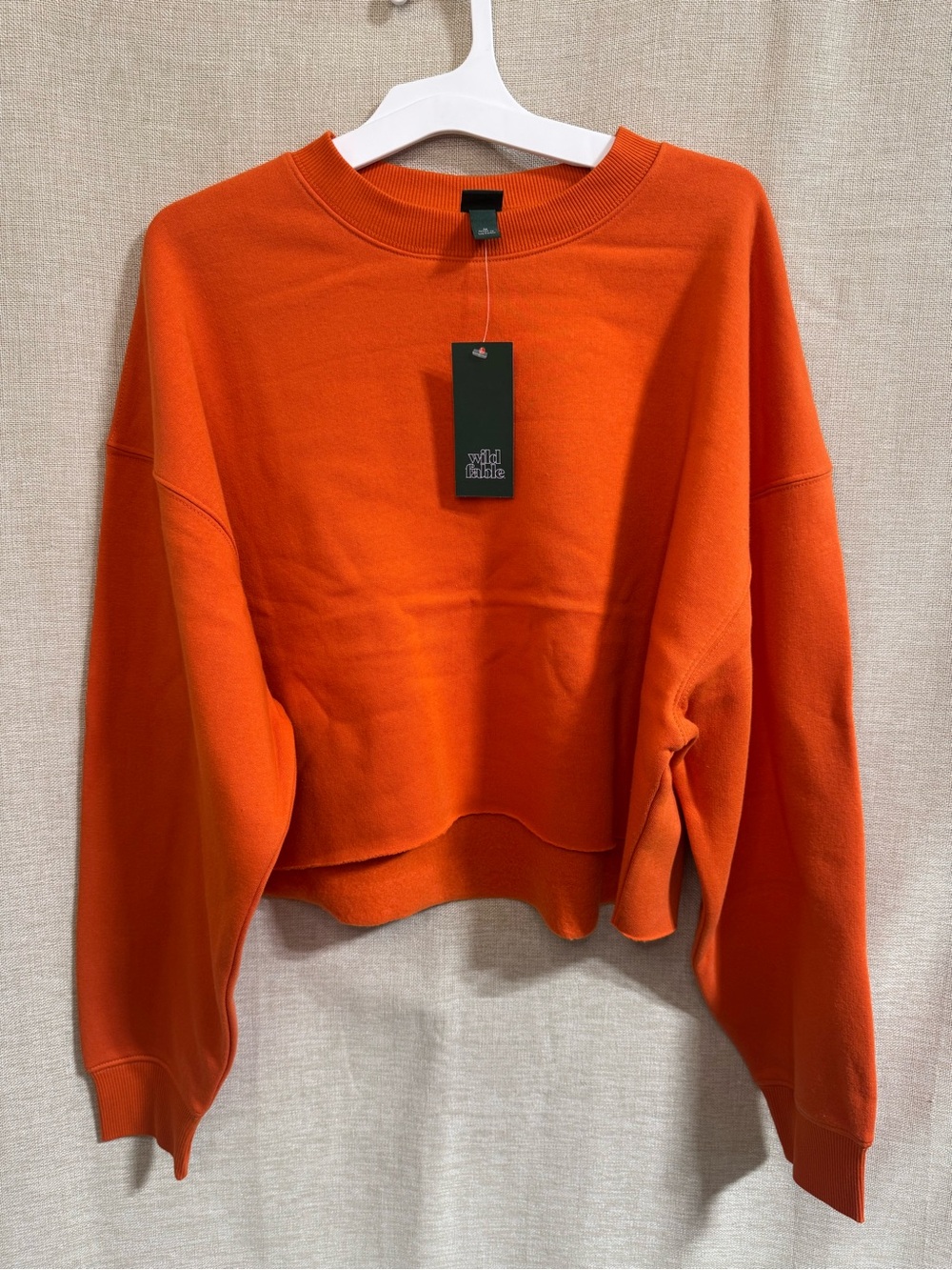 Wild Fable Bright Orange (Hot Sauce) Cropped Crewneck Sweatshirt NWT Multiple